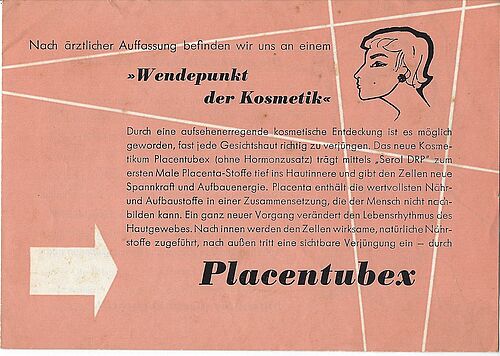 [Abb. 4]: Placentubex: Prospekt Merz und Co, 1950er Jahre.