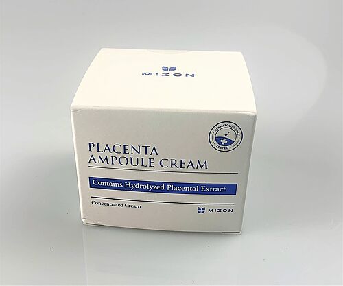 [Abb. 5]: Packung Placenta Ampoule Creme, Mizon. Arzneimittelhistorische Sammlung, Inv. Nr. 3312.